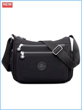 Nylon Crossbody Bag Multi Pocket Lightweight Adjustable Travel Purse
